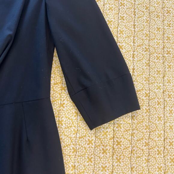 Trina Turk Black Wool Fitted LBD w Open Back - Picture 6 of 12